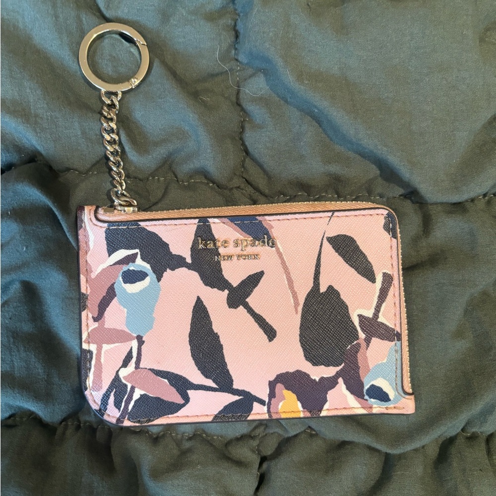 Kate Spade Pink Floral Keychain Wallet